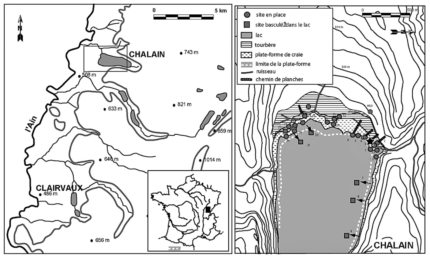 Fig. 1 – Localisation du site de la station 3 à Chalain.