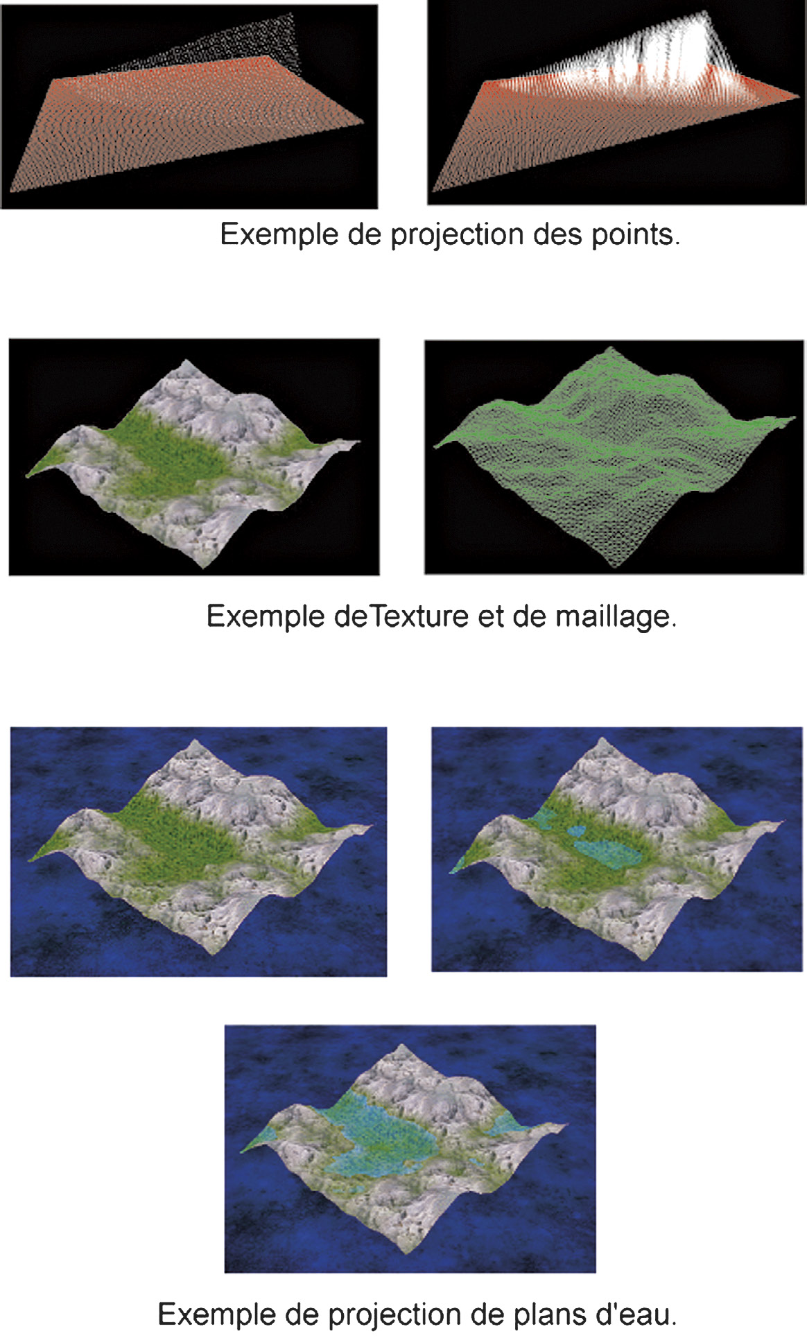 Fig. 4 – Exemples de rendus.