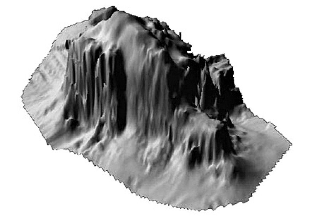 Fig. 5 – DTM della collina di Al-Habis ottenuto attraverso l’uso integrato di stazione totale e DGPS.