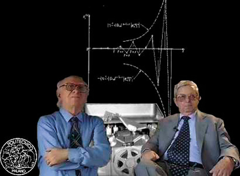 Fig. 3 – Due dei protagonisti dell’informatica al Politecnico di Milano: il prof. Dadda e il prof. Biondi (foto della fine degli anni ’90).