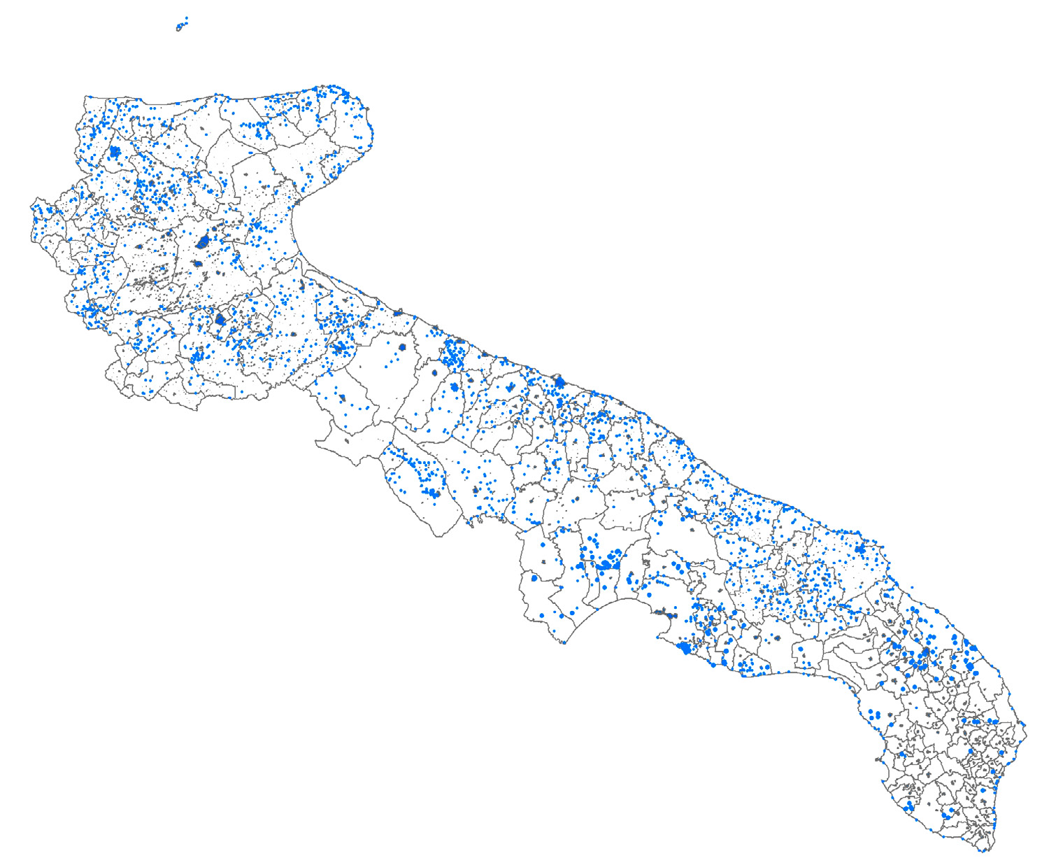 Fig. 1 – The Apulian Cultural Heritage localized by the Project.