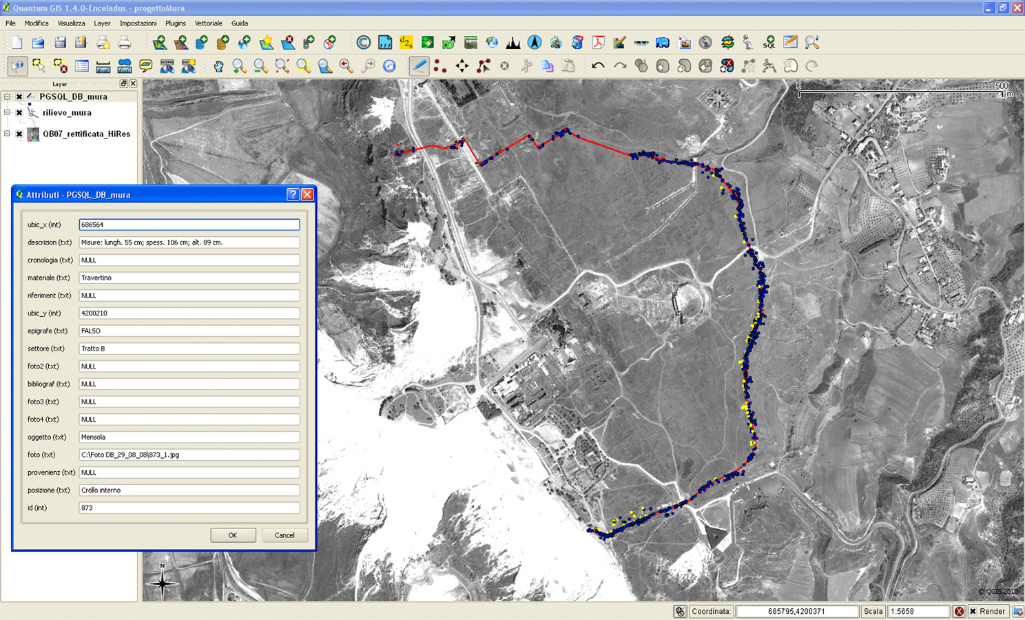 Fig. 8 – Il tool per la visualizzazione e la modifica dei metadati associati ai singoli elementi architettonici.