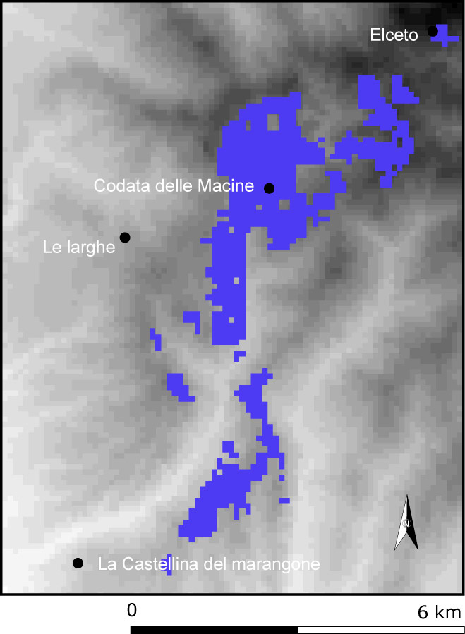 Fig. 6 – Champ de vision depuis Codata delle Macine.