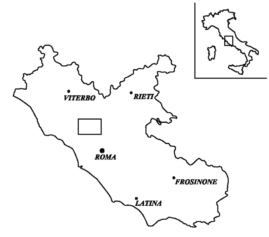 Fig. 1 – Posizione del sito di Colle Rosetta su scala regionale.