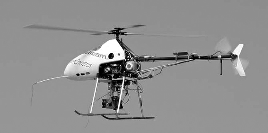 Fig. 8 – UAV (Unmanned Aerial Vehicle) Mini Helicopter System (Eisenbeiss et al. 2005).