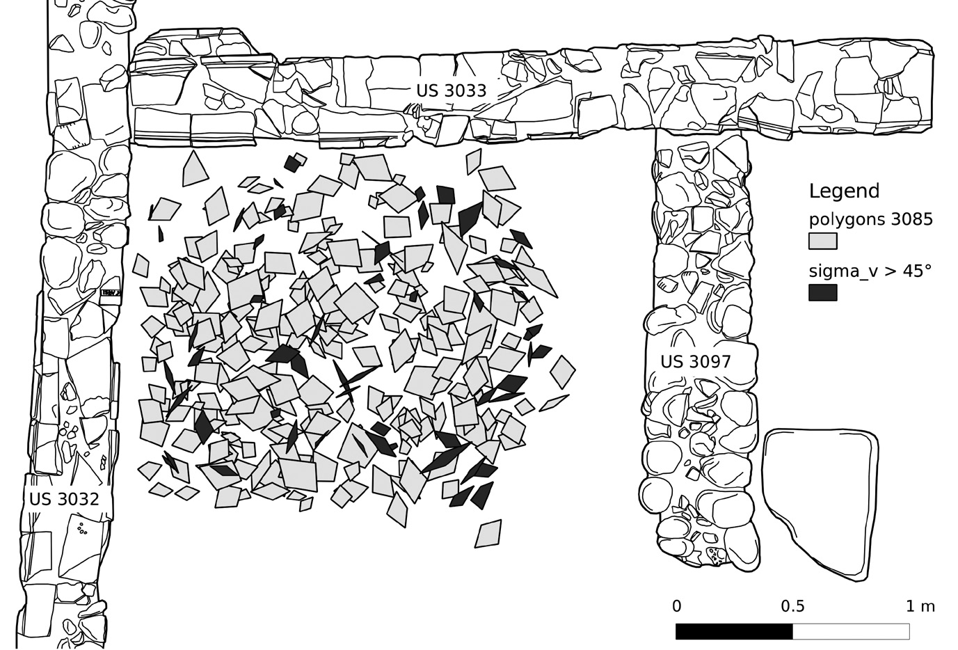 Fig. 12 – Visualizzazione tridimensionale dei poligoni PMQN e tagli orizzontali degli stessi a diverse altezze.