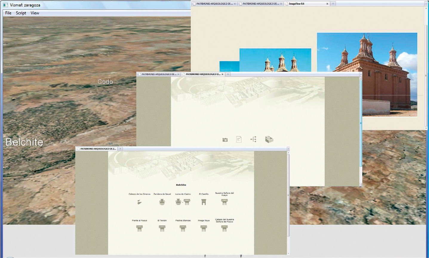 Fig. 6 – Cada una de las diferentes “ventanas” HTML, de las que se compone el proyecto. A excepción de la última (galería de imágenes) que fue programada con Java-Script.