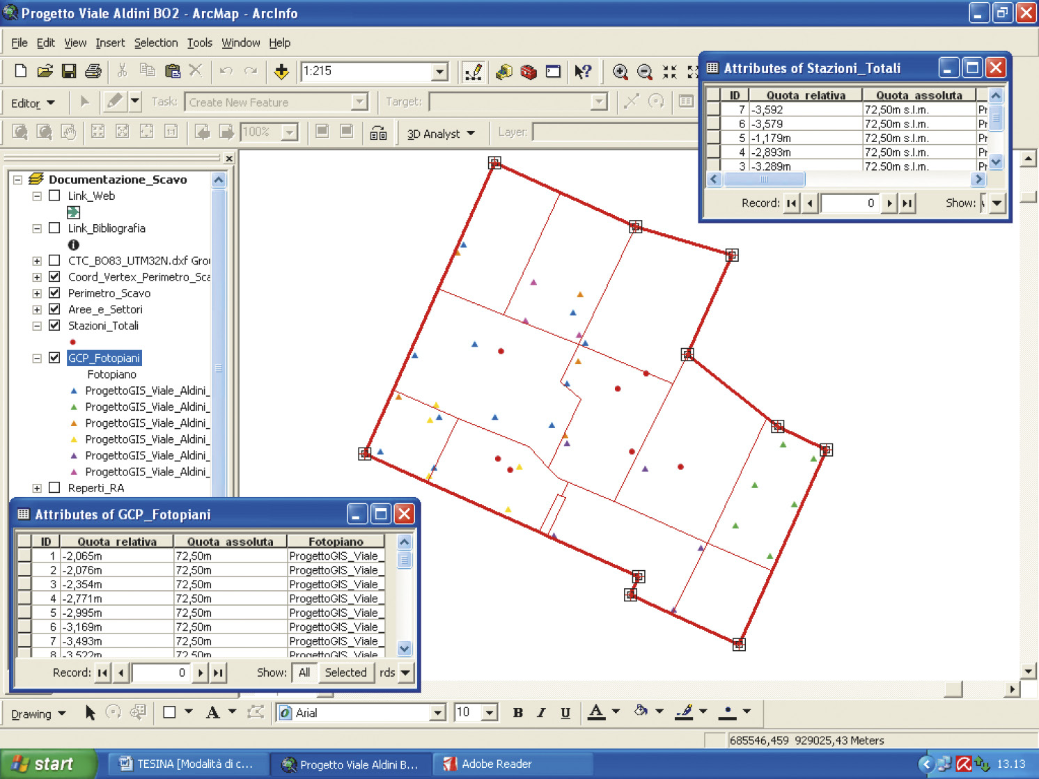 Fig. 4 – Editing delle feature class.