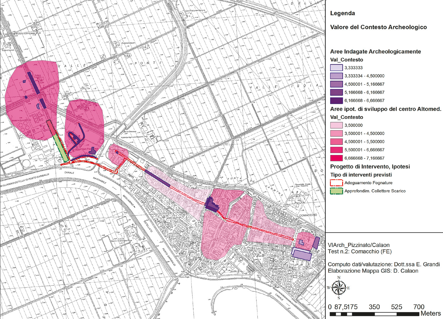 Fig. 5 – Le caratteristiche del “contesto” archeologico, in Comacchio, Centro Urbano. Studio di valutazione di impatto archeologico nell’area urbana di Comacchio (FE), a cura di E. Grandi.