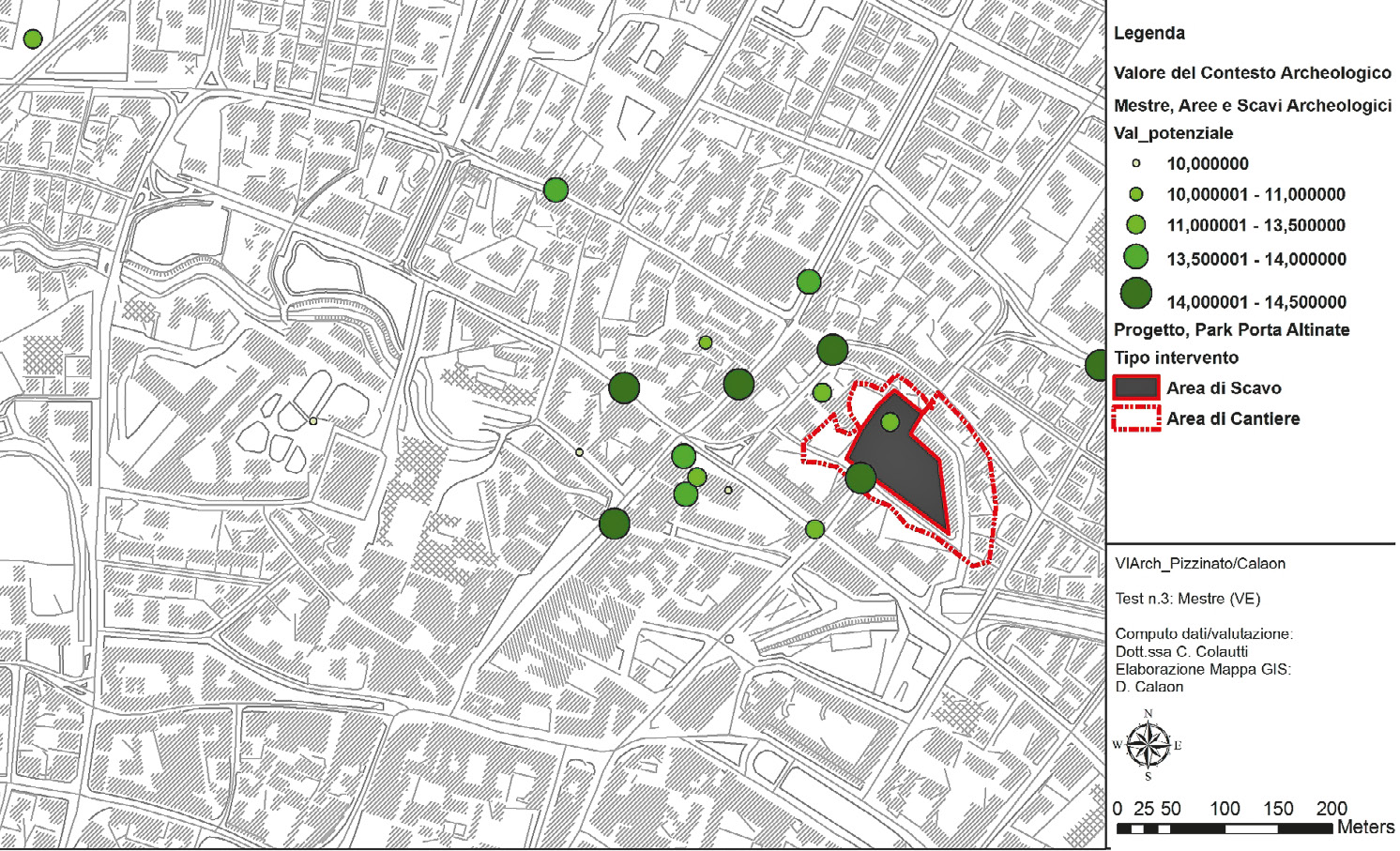 Fig. 8 – Le caratteristiche del “contesto” archeologico, in Mestre, Aree e Scavi Archeologici. Studio di valutazione di impatto archeologico nell’area urbana di Mestre (VE), a cura di C. Colautti.