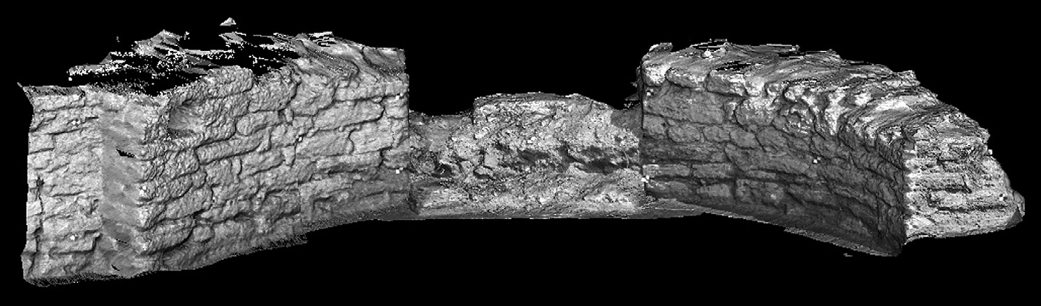 Fig. 5 – Vista assonometrica del modello tridimensionale della “sala triabsidata”.