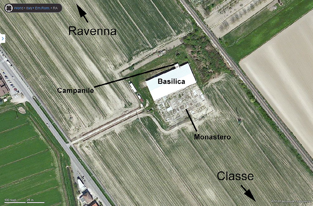 Fig. 1 – Vista satellitare del sito archeologico di San Severo (da Microsoft Bing).