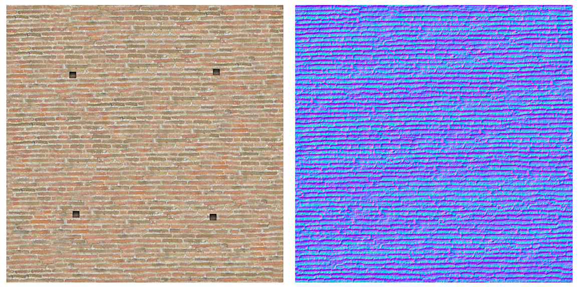 Fig. 14 – Esempio di seamless con relativa bump (a destra).