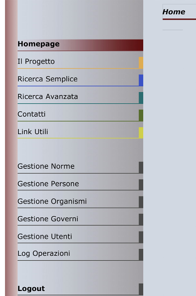 Fig. 2 – I campi nella homepage di Solone per l’operatore.