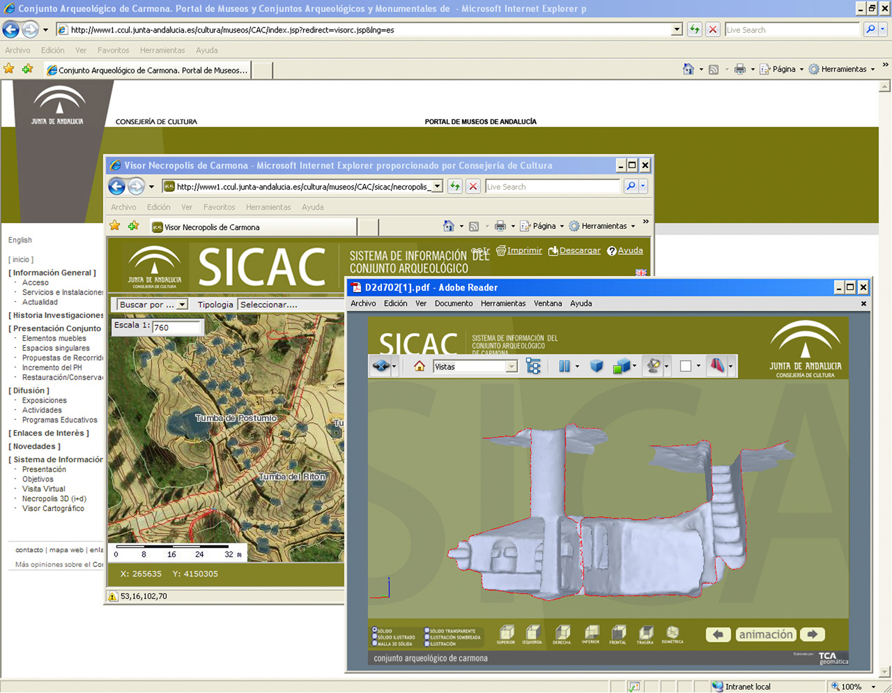 Fig. 9 – SICAC Web. User interface.