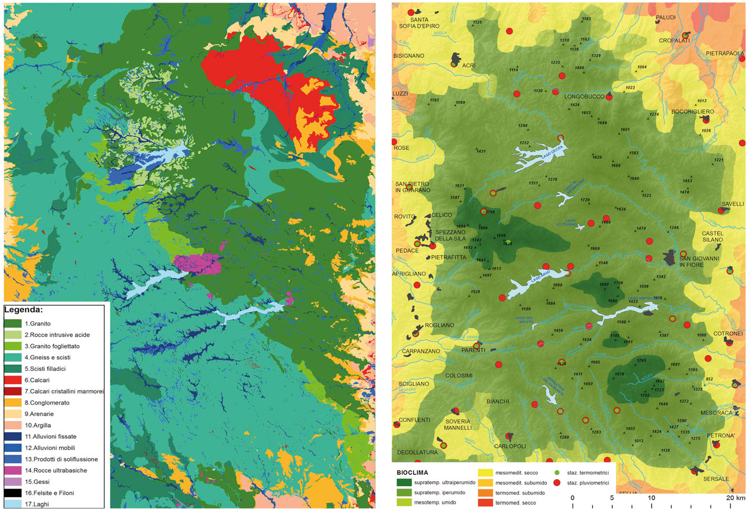 Fig. 3 – Stralci dell’elaborazione GIS: mappa della vegetazione.