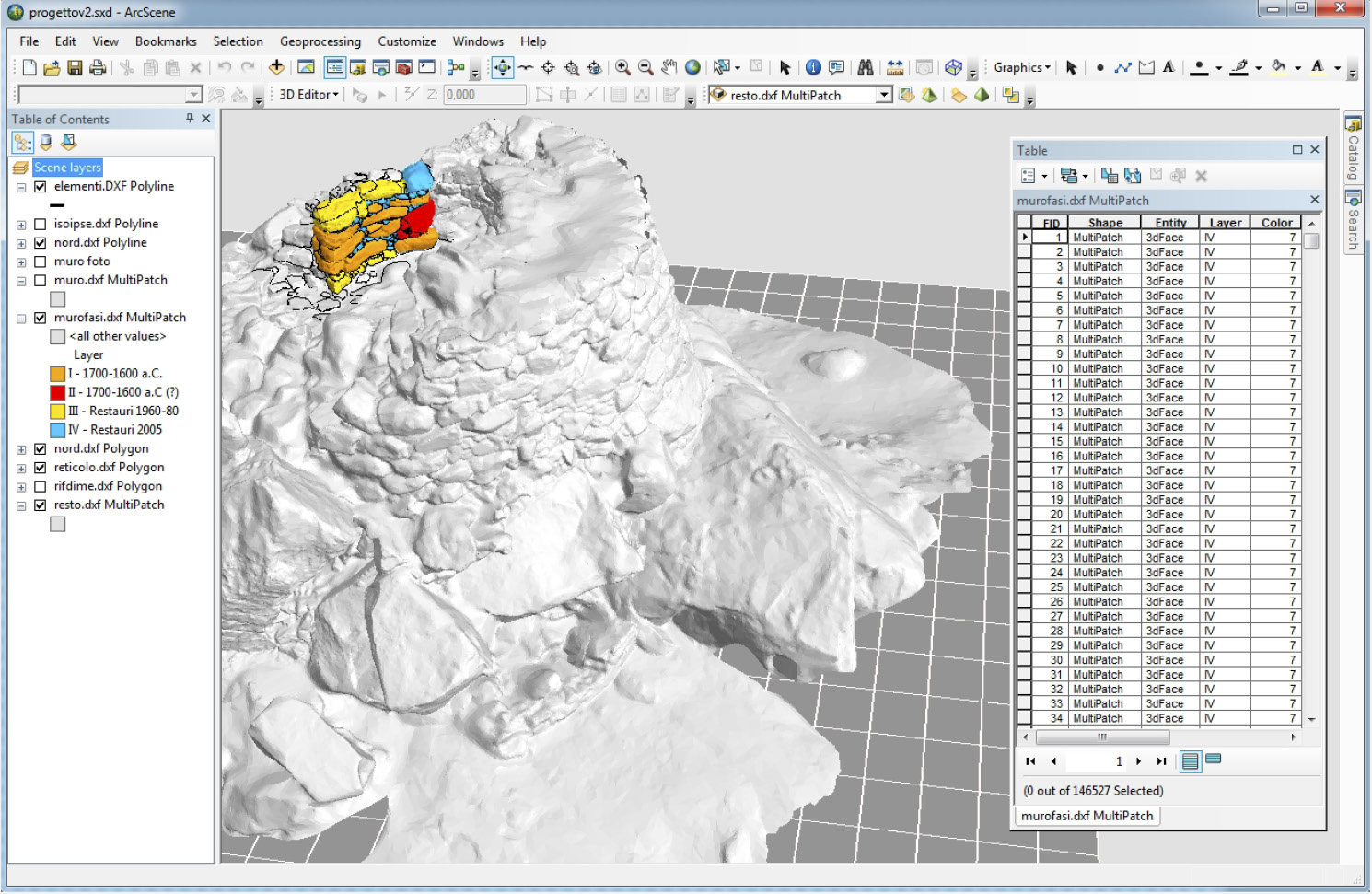 Fig. 13 – Visualizzazione dei dati in ambiente GIS.