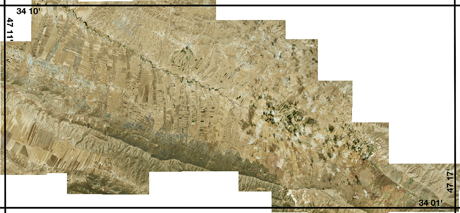 Fig. 2 – Non-fragmented re-mixed image of Sarfirouzabad study area.