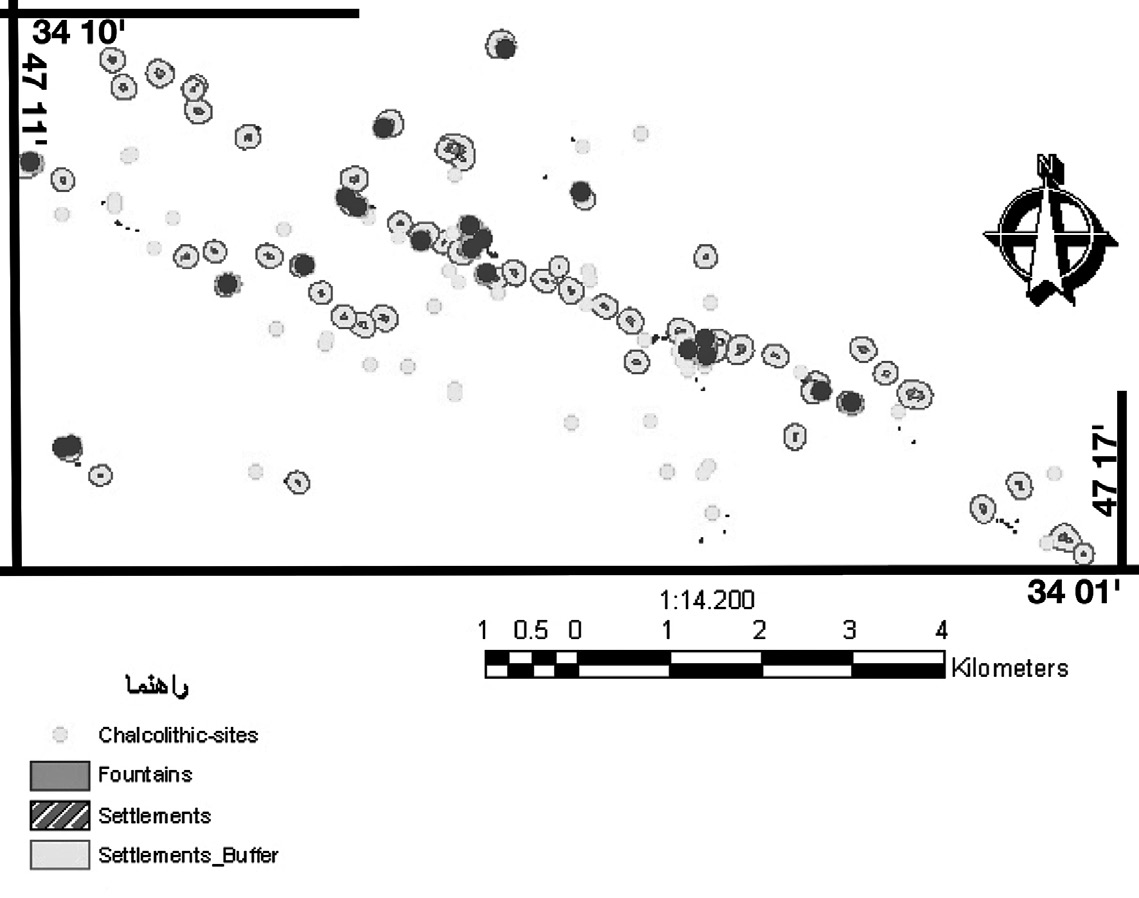 Fig. 5 – Distribution of modern settlements in Sarfirouzabad.