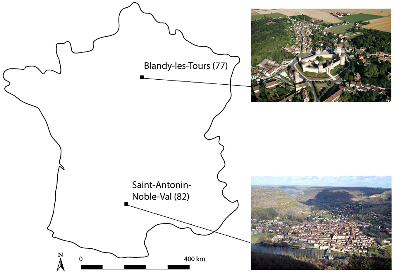 Fig. 2 – Localisation des zones d’étude (réal.: C. Rivals).