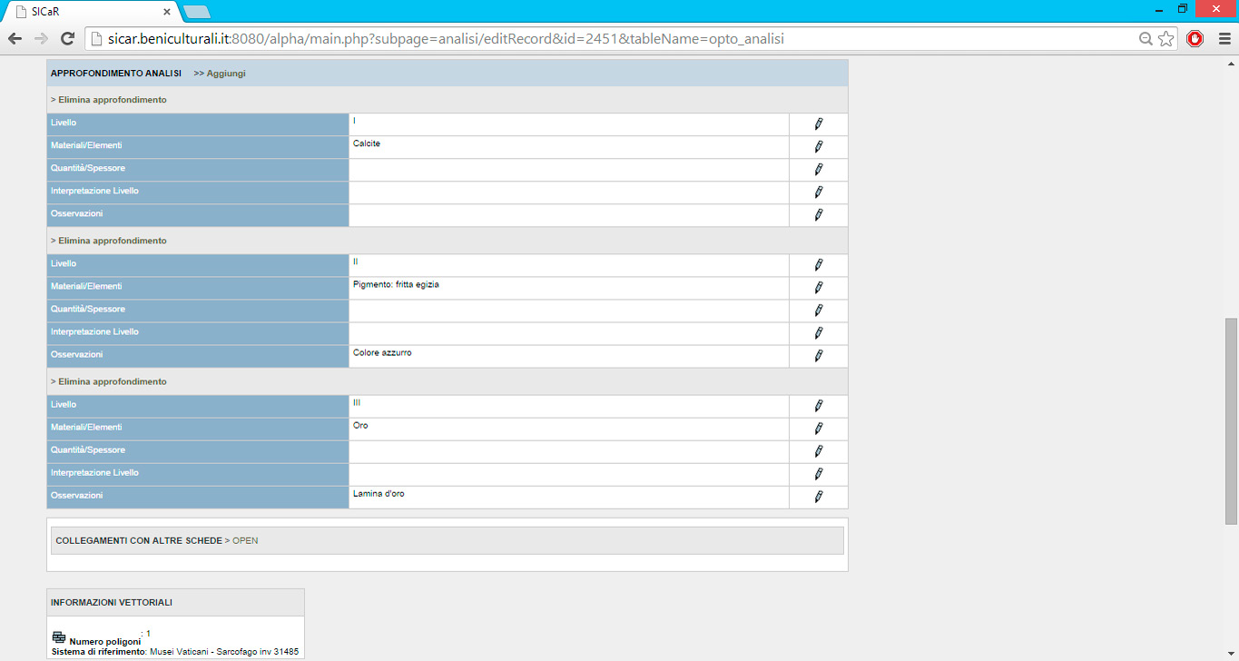 Tab. 4 – Screenshot della scheda “Approfondimento Analisi” dopo le modifiche avanzate.