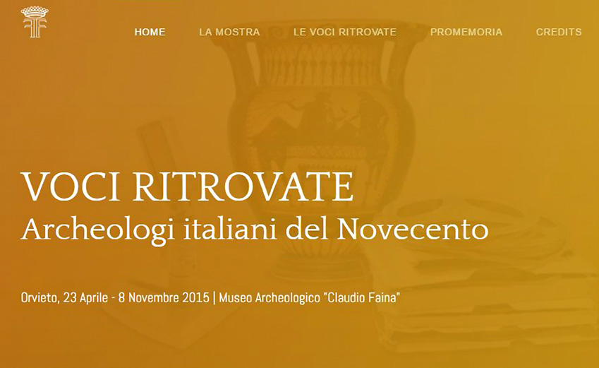 Fig. 8 – Homepage del sito web della mostra Voci ritrovate. Archeologi italiani del Novecento.