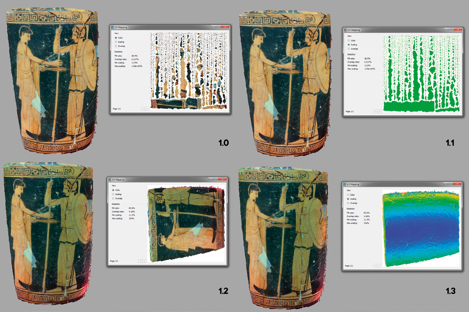 Fig. 4 – Parametrizzazione della texture con valori di distorsione.