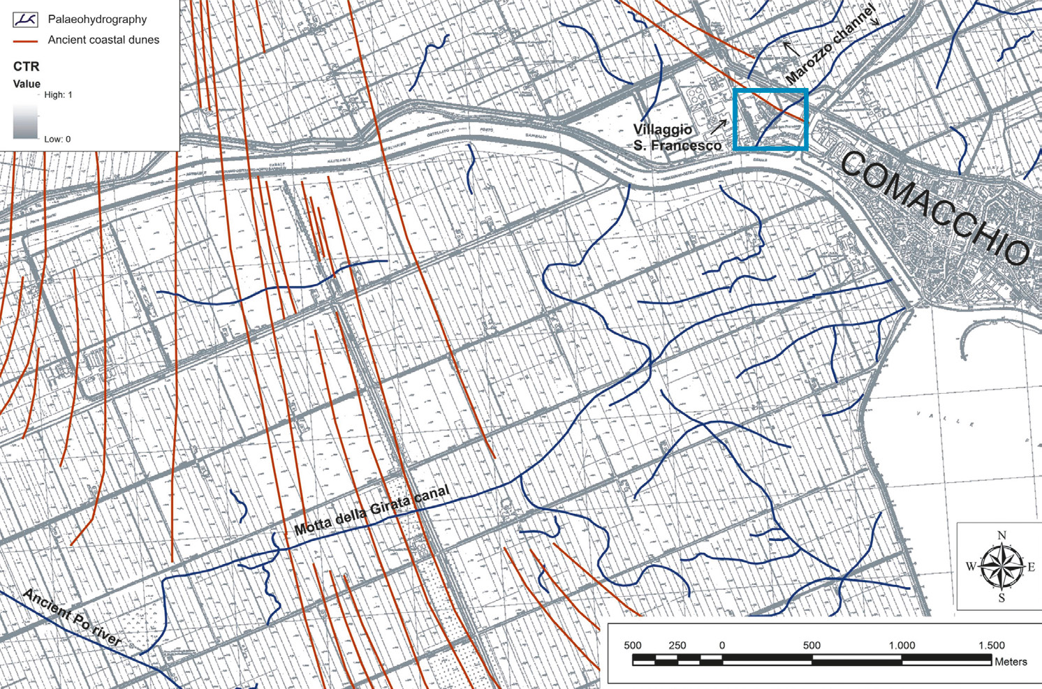 Fig. 2 – The Villaggio San Francesco district and its hinterland.