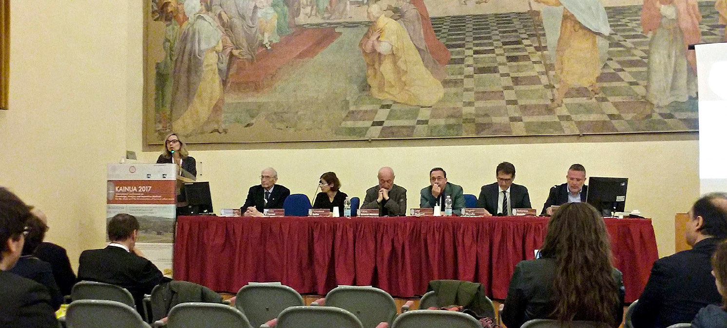 Fig. 1 – The Opening Ceremony (from left to right: Elisabetta Govi, Giovannangelo Camporeale, Francesca Sofia, Fabio Roversi Monaco, Luigi Malnati, Virginio Merola, Antonino Rotolo).