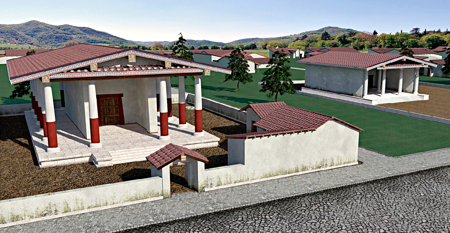 Fig. 4 – The two Temples of Regio I in the virtual reconstruction of the city.