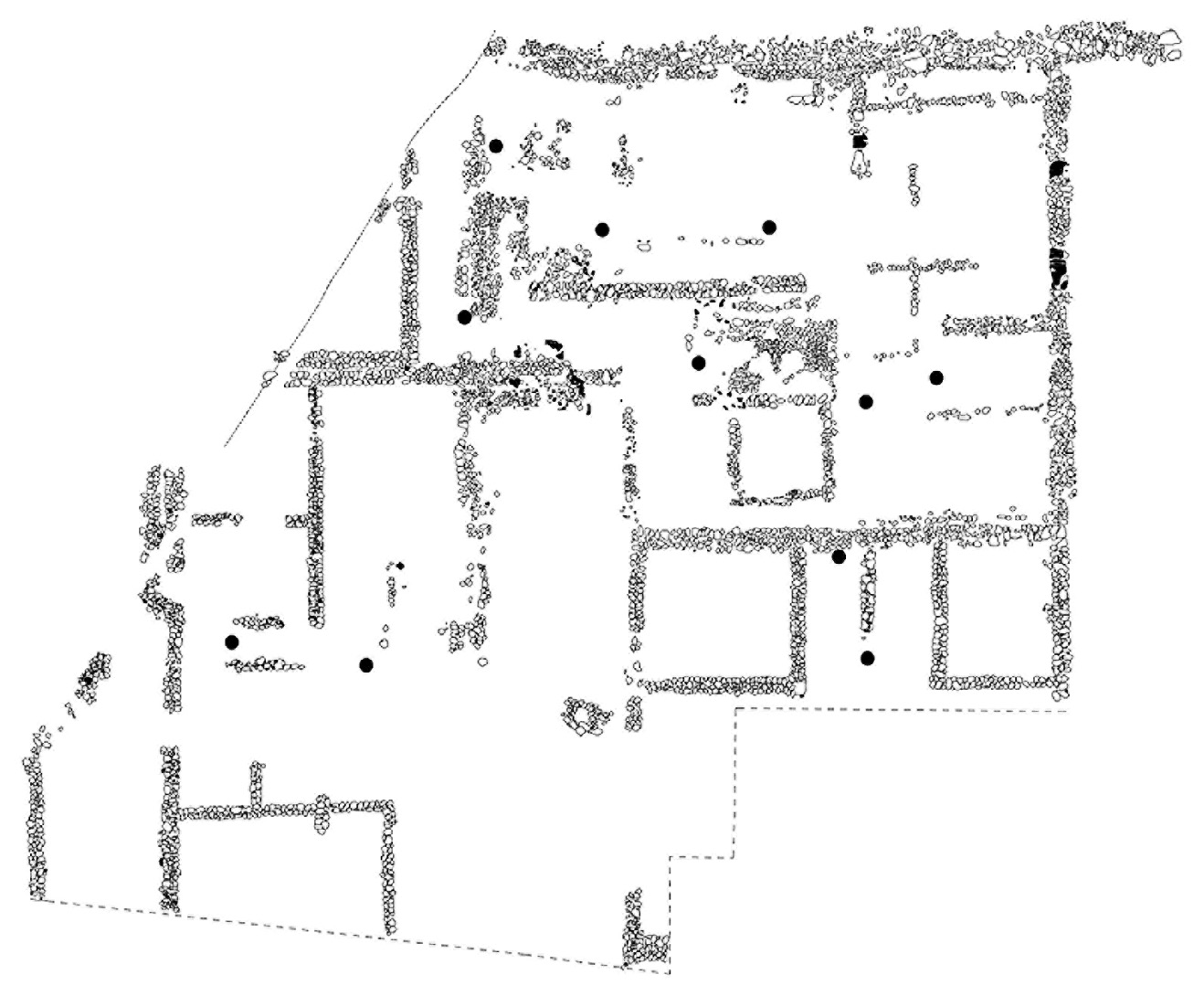 Fig. 6 – Position of the stake holes in House 1.