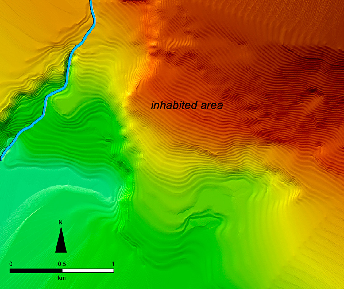 Fig. 2 – Pontecagnano, DTM based on 1:5000 geomorphological map.