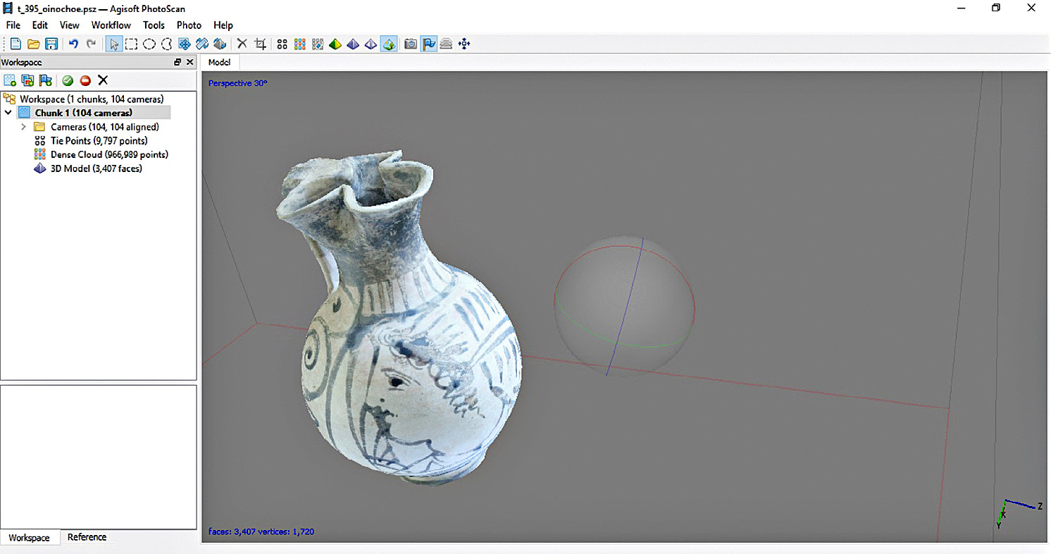 Fig. 3 – 3D image of the Alto-Adriatic oenochoe from tomb 395.