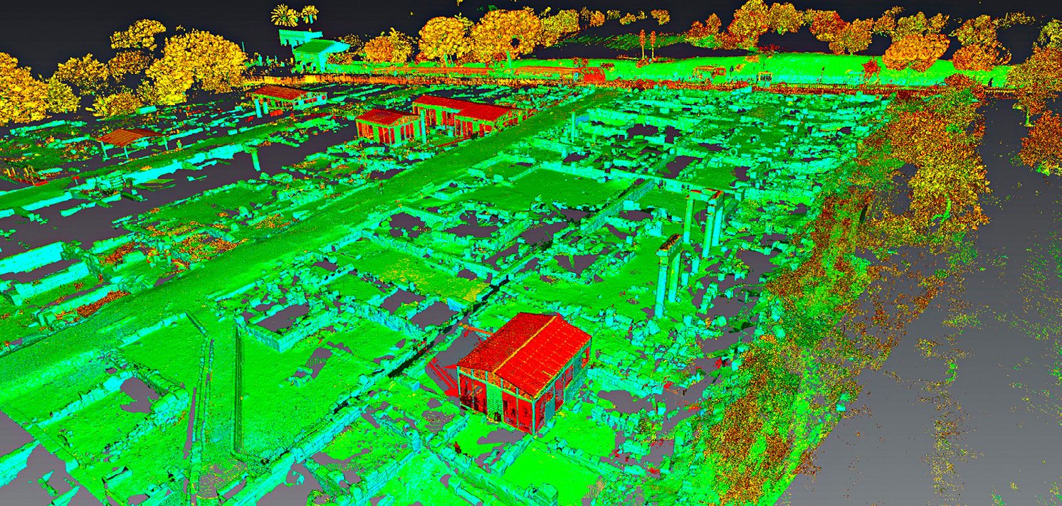 Fig. 2 – Laser-scanning of the insula III.