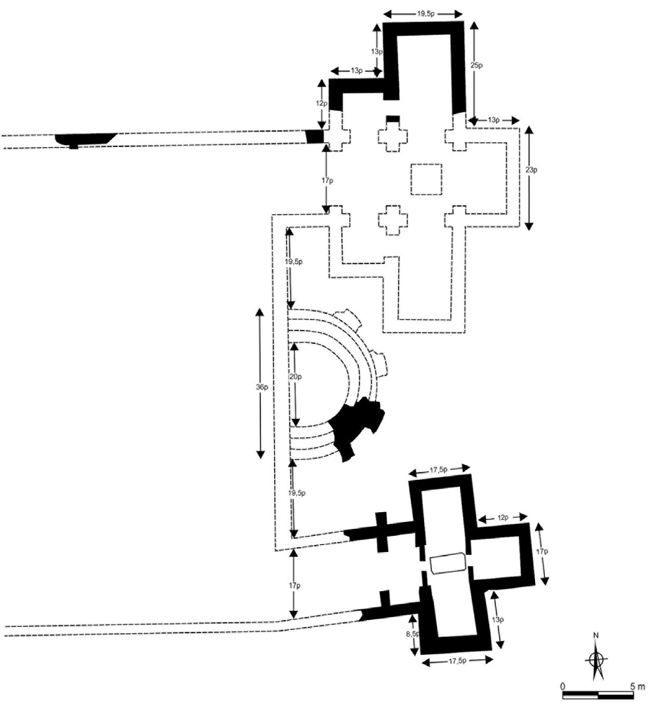 Fig. 4 – Modulation and restitution of the Baptistery. Graphics: Isabel Escrivà.