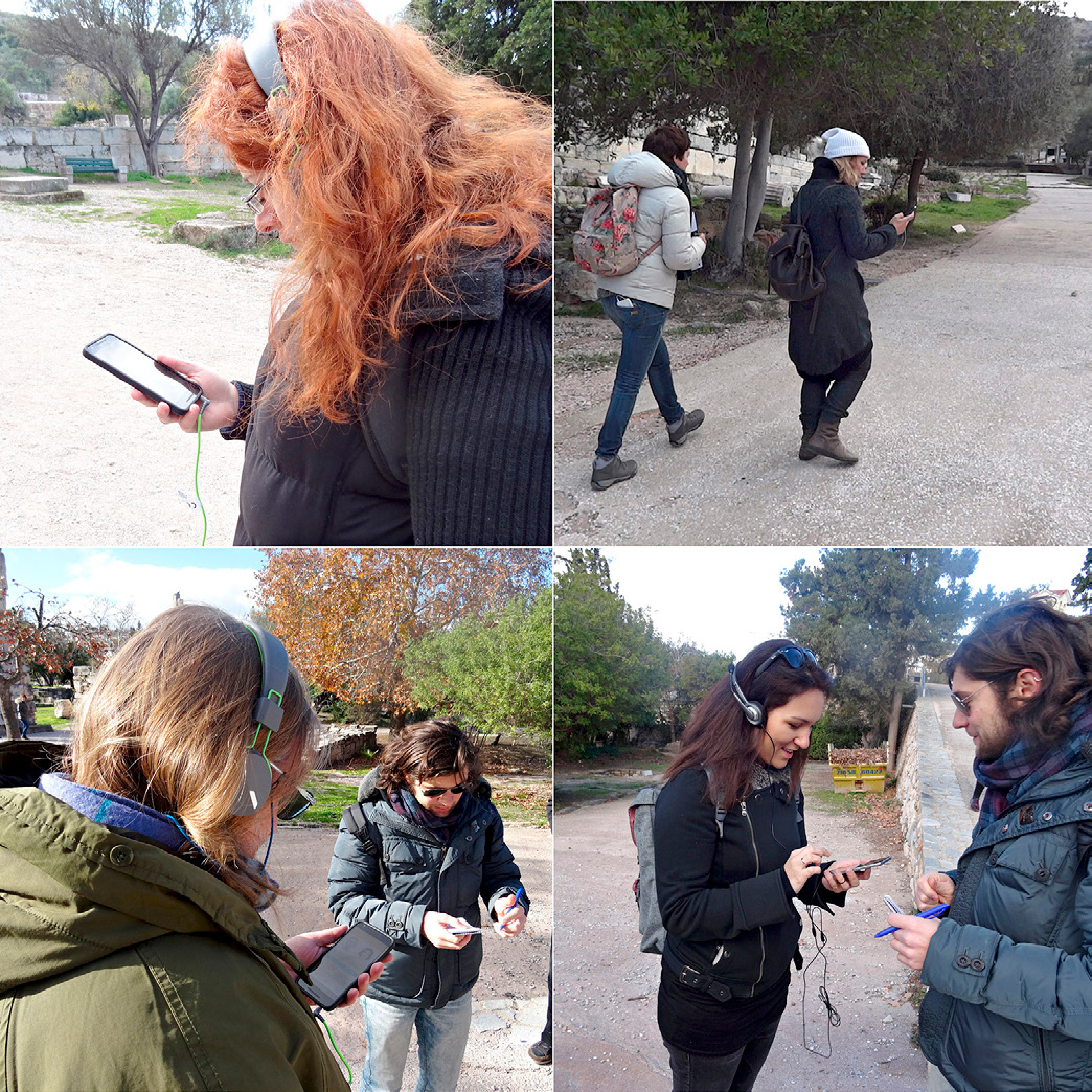 Fig. 6 – Visitors while participating in the study and observed/interviewed by the researchers.