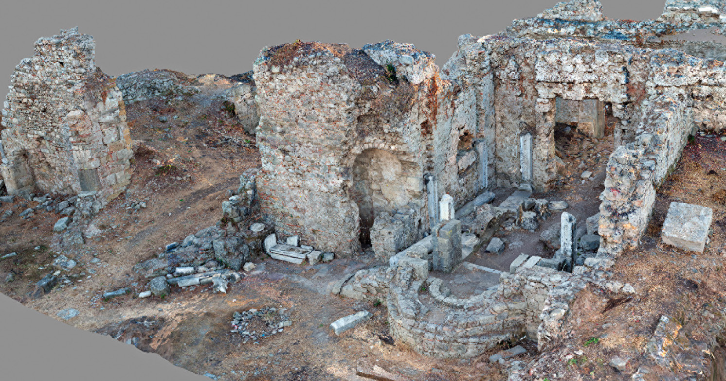 Fig. 4 – Chapel on the main compound of the Episcopal Palace, Side, Turkey (.ply model on Photoscan).