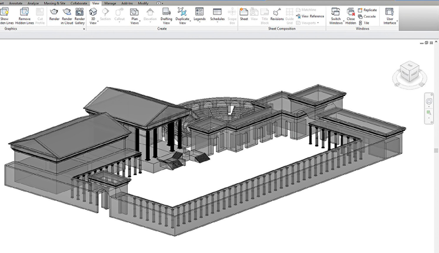 Fig. 4 – HBIM reconstruction model.