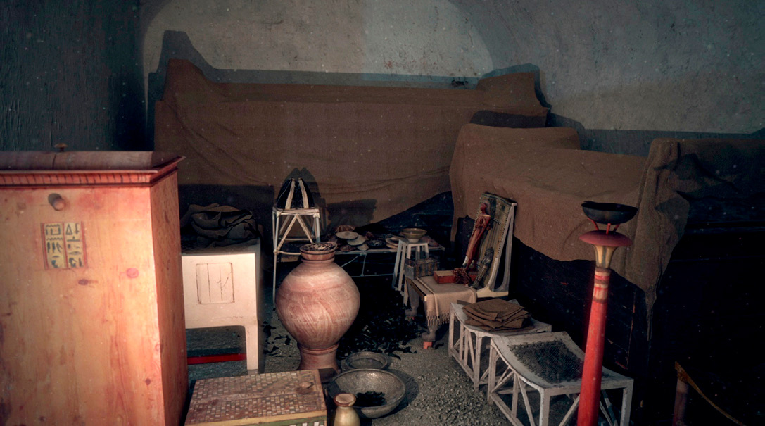 Fig. 1 – Tomb of Kha, 3D reconstruction of the burial chamber.