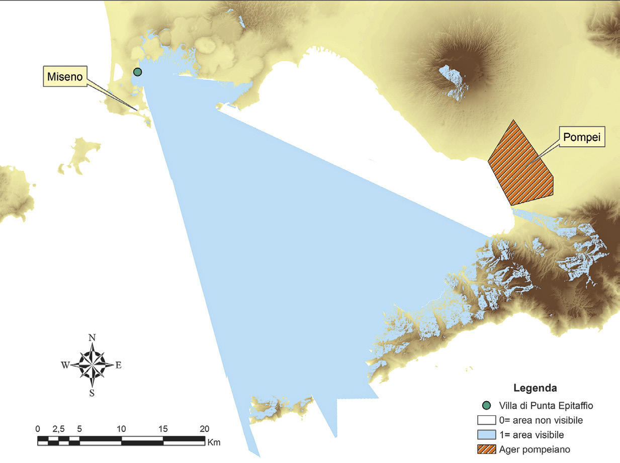 Fig. 7 – Calcolo della visibilità dalla villa di Punta Epitaffio.