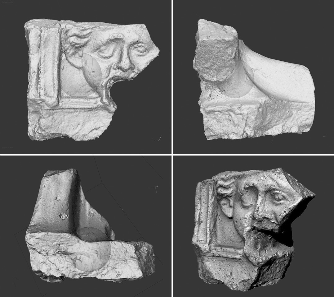 Fig. 7 – Viste ortogonali del modello ottenuto da fotoscansione (dis. A. D’Eredità).