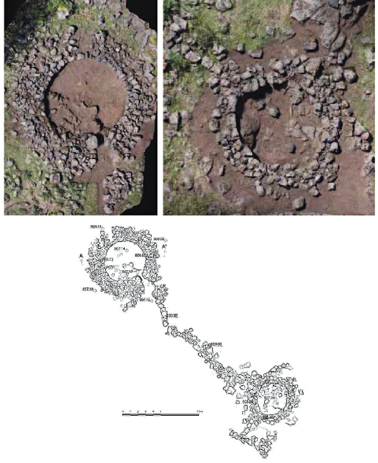 Fig. 5 – Orthophotos and plan of Buildings 5 and 6 (from Conti, Libetti 2015, 127).