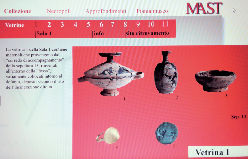 Fig. 8 – Museo Archeologico “Santi Furnari”, schermata iniziale del touch screen.