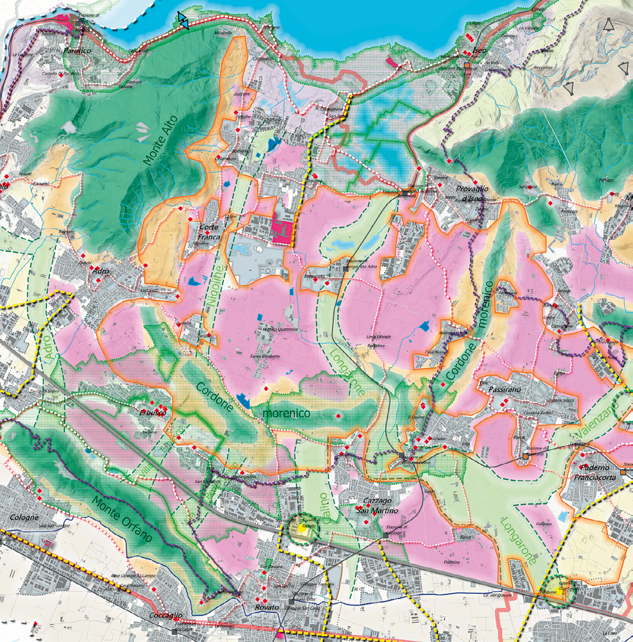 Fig. 1 – Particolare della tavola di piano DPT2, La valorizzazione del paesaggio.