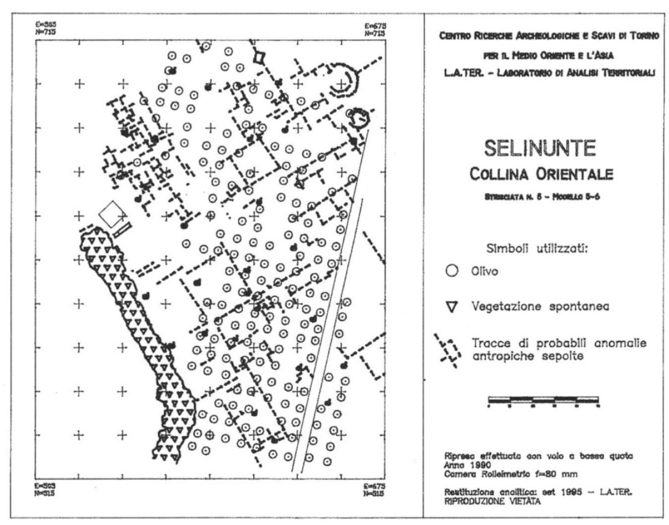 Fig. 12 – La Collina Orientale di Selinunte. Restituzione fotogrammetrica digitale e interpretazione di immagini da bassa quota. (C.A. Birocco - C. Zamboni - L.A.TER. Torino)