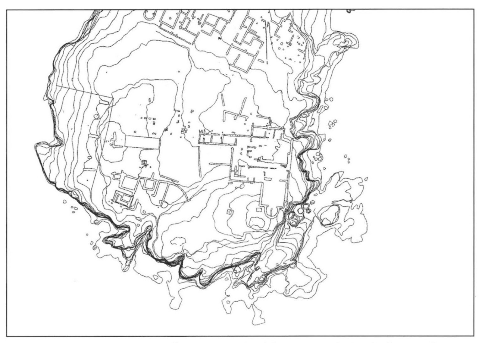 Fig. 7 – Nora, restituzione aereofotogrammetrica del promontorio. Particolare con la punta “’e su coloru”.