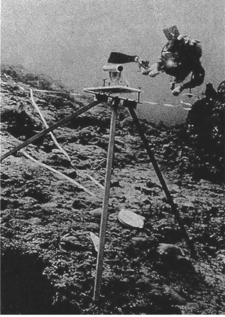 Fig. 6 – Using SHARPS system for the calculation of x, y, z coordinates of the reference points (from the Dhokos Is. shipwreck).