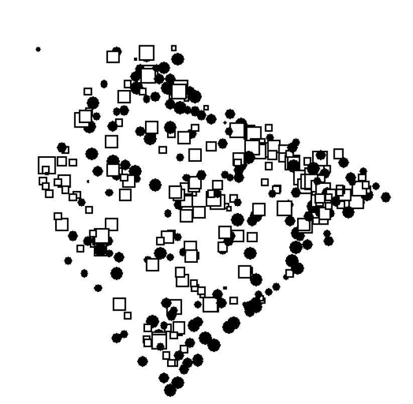 Fig. 23 – ACP locale: F1/F2: les individus (inertie locale maximisée).