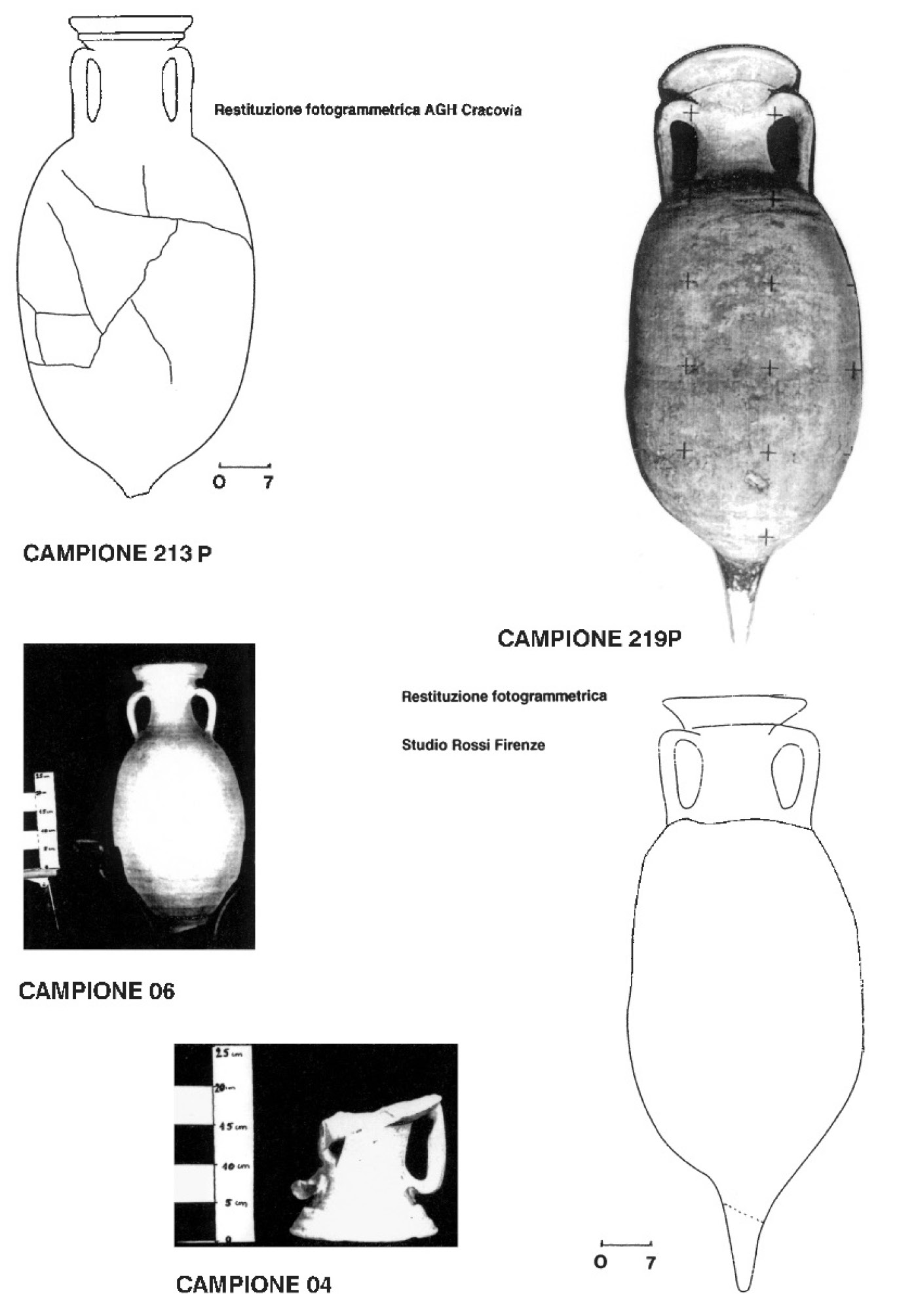 Fig. 3 - Insieme delle anfore Dr 9 e 10 (campioni 213P, 219P, 06, 04).