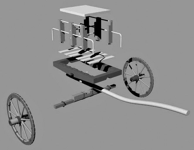 Fig. 5 – Exploded axonometric view of the cart.